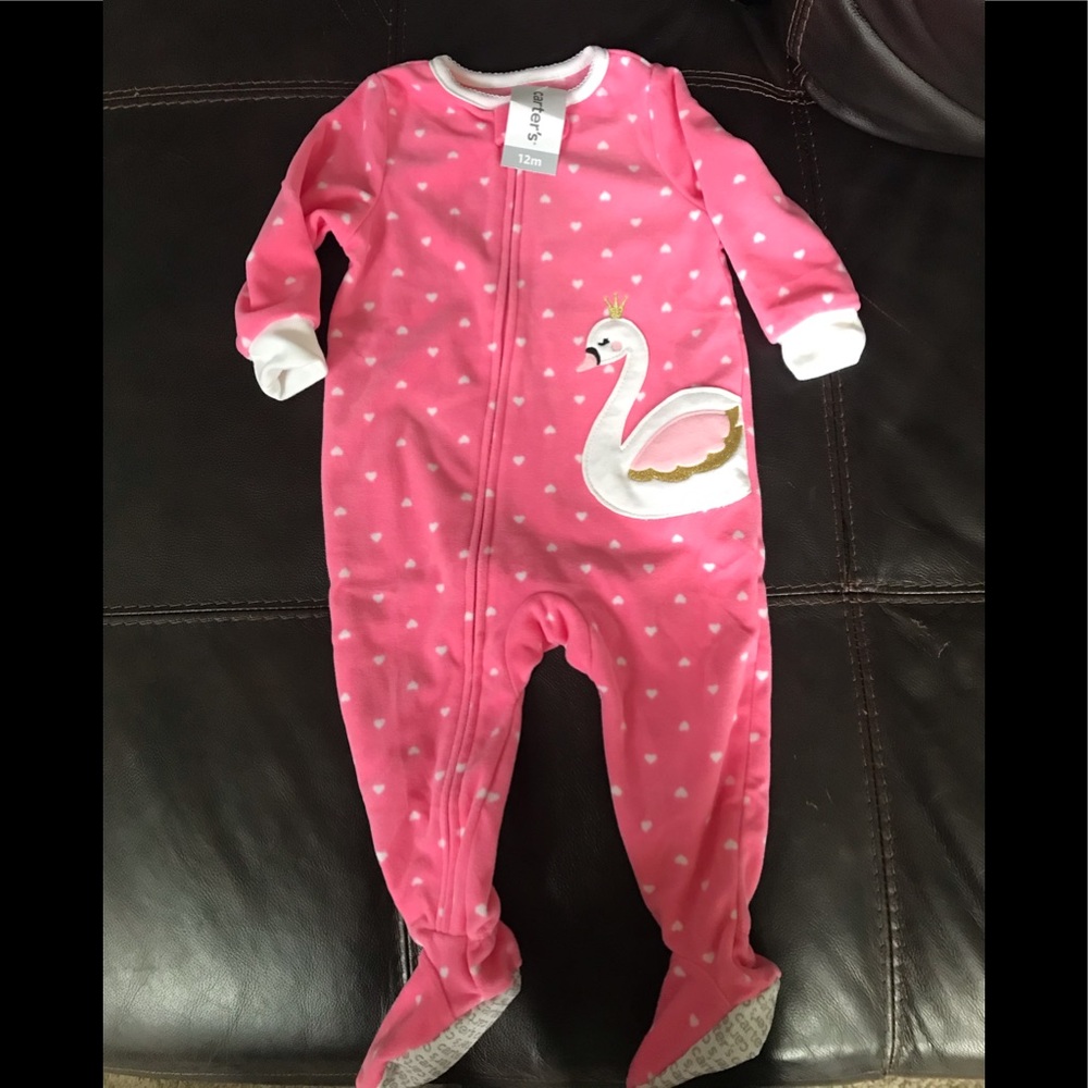 NWT Carters Girls Footies Size 12 mos